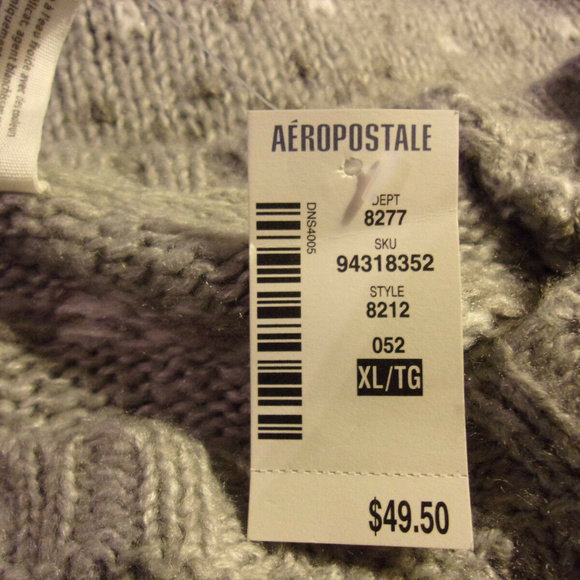 NWT AEROPOSTALE,SZ.XL,GRAY KNIT TOP - Picture 5 of 6